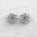 Sterling Silver 3*3mm Semi Mount Stud Earrings Empty Support Blank Claws Setting S925 Base Without Center Stone for DIY Inlay