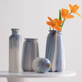 INS Hand Painted Blue Ceramic Vase Modern Light Luxury Ceramic Ornaments Home Decoration Dried Flower Vase