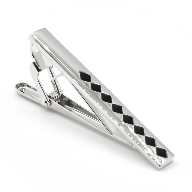 Wholesale Black Enamel Elegant Tie Clips Custom Mens Suit Shirt Fashion Accessory Tie Pin Wedding Tuxedo Trendy Jewelry Gift Set