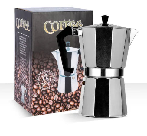 Hot - Selling Products Italian Aluminum Mocha Coffee Pot European Aluminum Commercial Household Octagonal Coffee Utensils Wholes