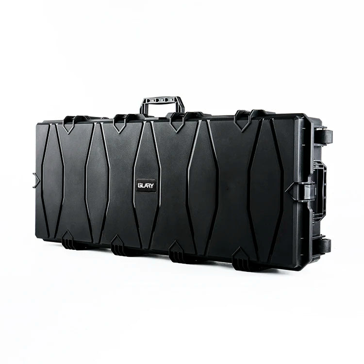 GLARY Waterproof case for Guns With Wave Sponge Universal Plastic Gun case Box With Wheels Heavy Duty Gun Storage case Box