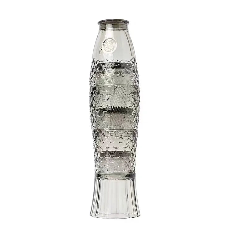 Creative Koi Fish Shaped Transparent Glass Cup Stackable Water Glass Cup for Coffee & Tea Sets