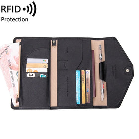 MIYIN simple three-fold travel passport cover large-capacity RFID card holder passport cover holder