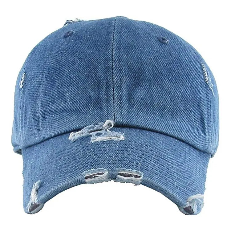 Vintage Washed Distressed Cotton Dad Hat Baseball Cap Adjustable Unisex Style Headwear Jeans Caps Baseball Cap Hat