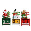 Christmas Wooden Painted Indoor Tableware Countdown Calendar Decorations Creative Santa Snowman Elk Advent Calendar Ornaments
