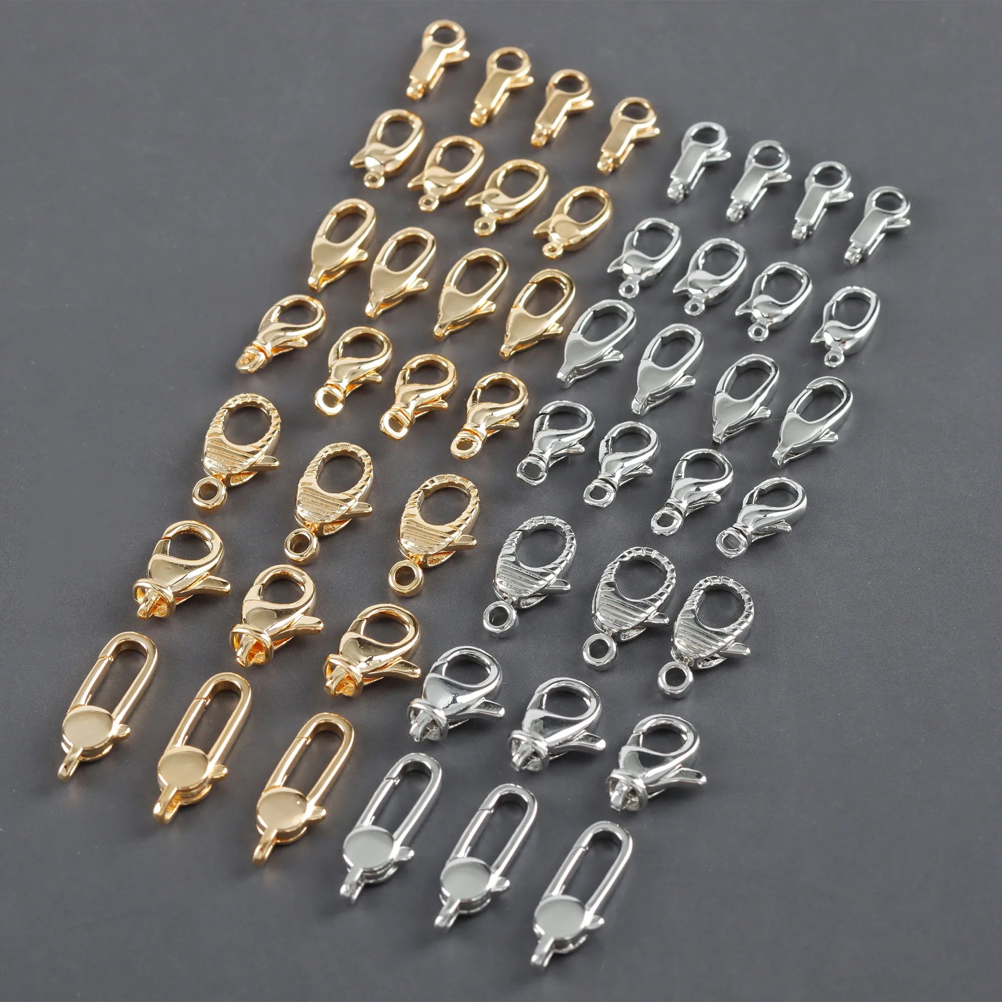 M1108 10 Pcs/lot Wholesale Gold Silver Lobster Clasp Hooks DIY Necklace Bracelet Jewelry Making Accessories Bag