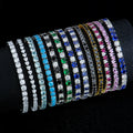 Hip Hop pink Green Blue Black Gra Vvs Moissanite Diamond Sterling Silver Fine Jewelry Sublimation Tennis Chain Bracelets Women