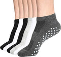 4 Pack Non Slip Women and Men Anti Skid Yoga Pilates Barre Hospital Home Exercise Ankle Grip Socks