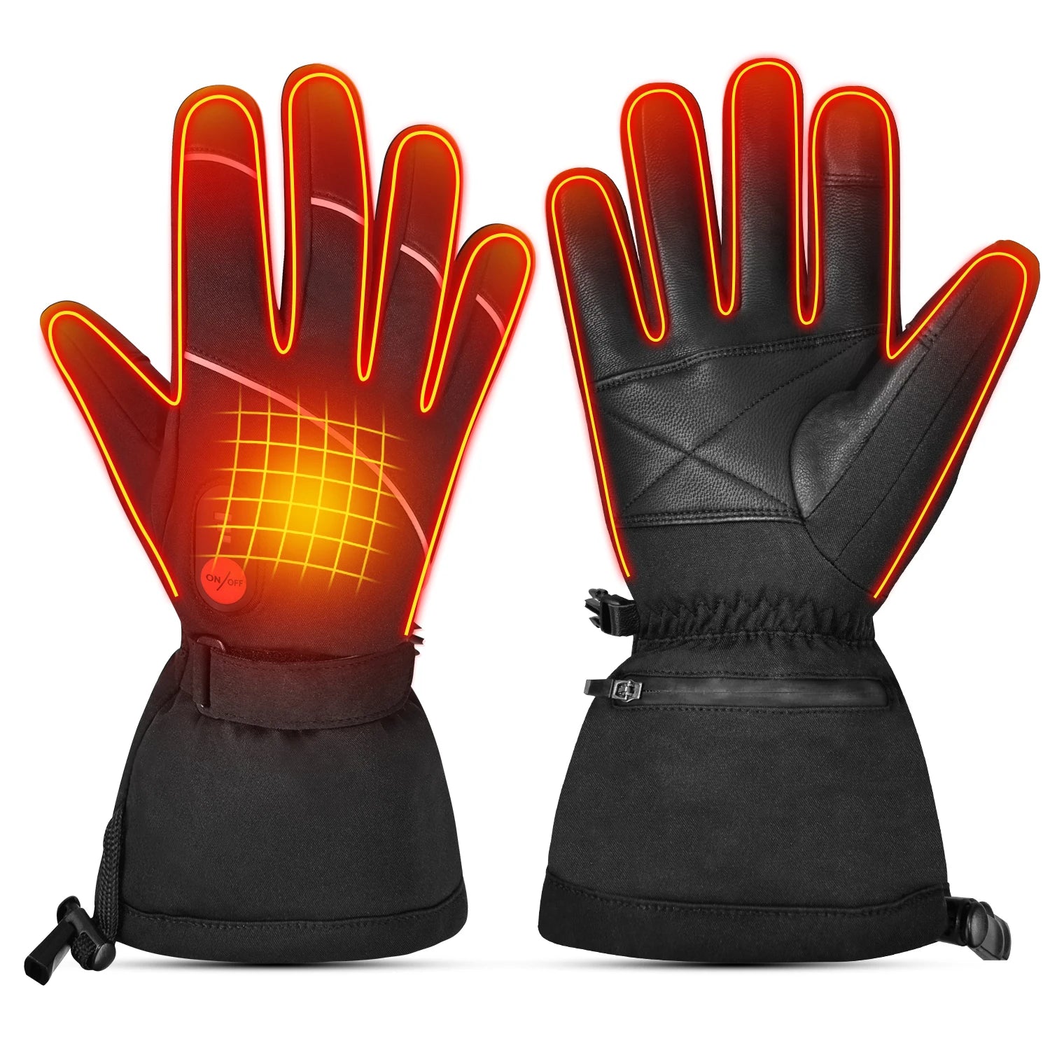 Extreme Cold Winter Sports Electric Glove Adjustable Heat Durable Grip Long Battery Heated Ski Gloves