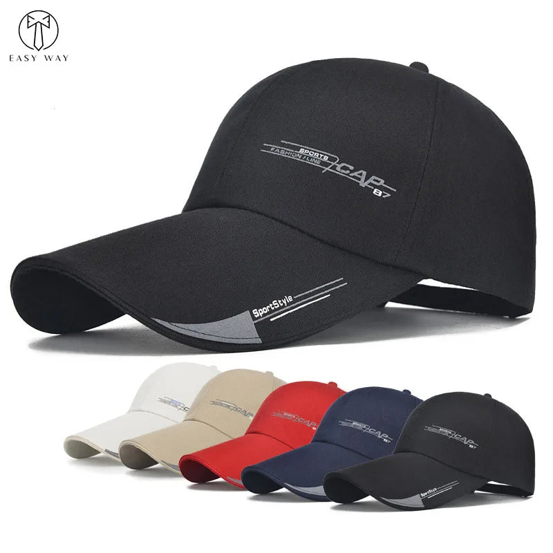 Mens Sporty Street Style Baseball Cap Korean Casual Trendy Outdoor Sunscreen Hat with Puff Printing Customizable Fabric