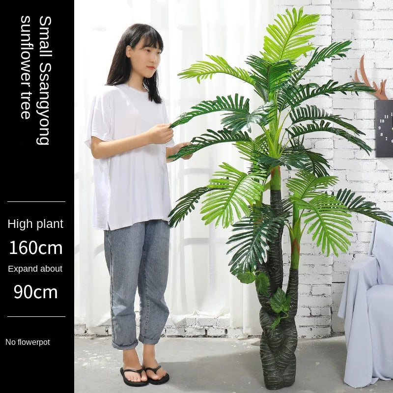 Hot Sale Plastic Green Plants Artificial Banyan Tree for Indoor Home Garden Decoration