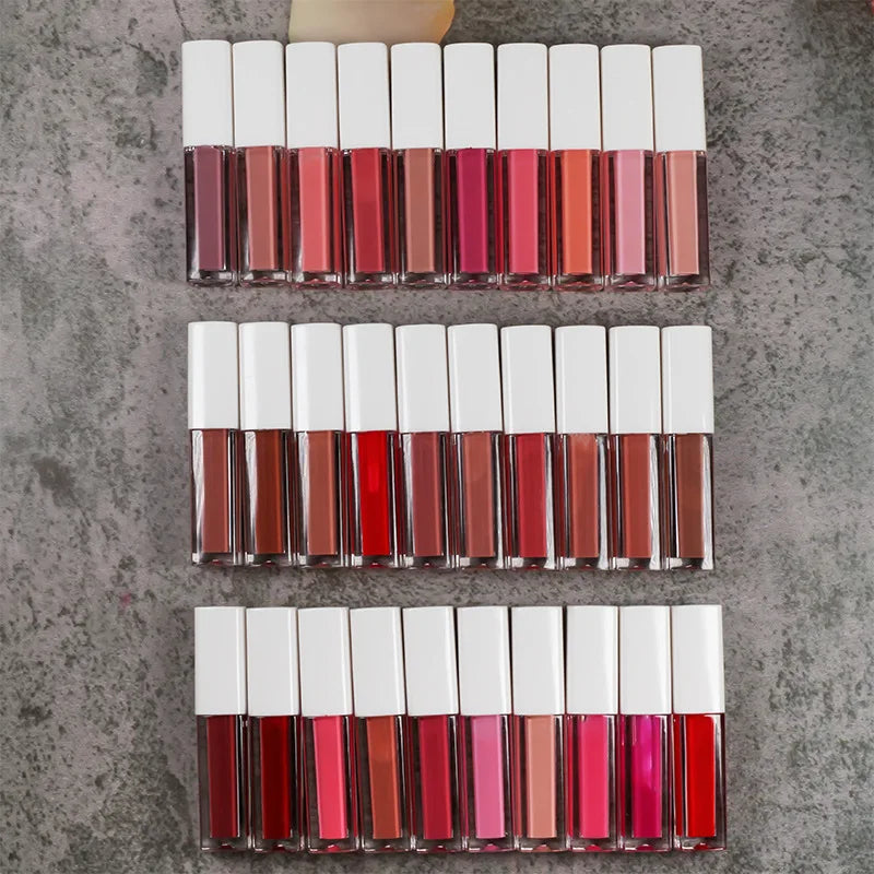 Hot Selling 30 Colors Free Shimmer Liquid Lip Gloss Private Label Custom Logo Shiny Glitter Clear Lipgloss Samples Gift Set