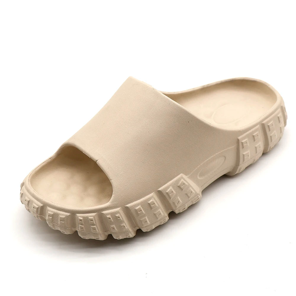 Unisex Summer Slides New Mold EVA Home Slippers Antislip Cushioning Open Toe Design for Indoor Outdoor Wear Comfortable Soft