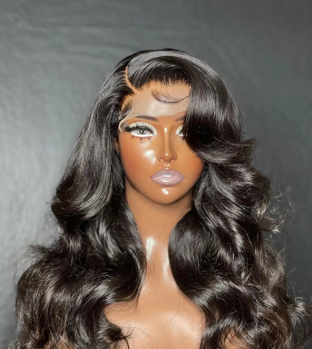 Wholesale Brazilian Virgin Hair Wig Transparent French Lace Long Length 100% Virgin Human Hair for Black Women