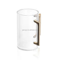 Judaica Jewish Luxury Gold Black Handle Clear Acrylic Tall Lucite Washing Cup
