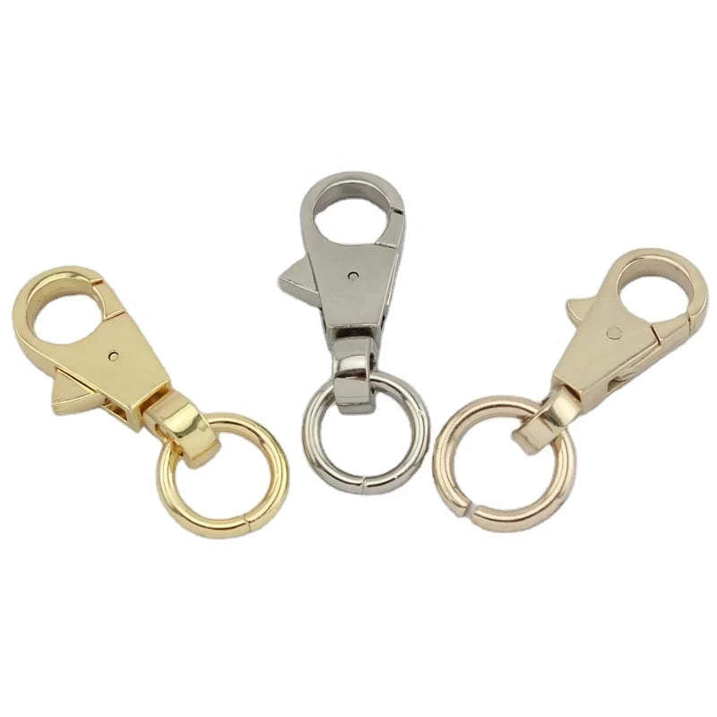 Nolvo World 48*12mm 1/2" 3 Colour Metal Round Head Dog Buckle  Swivel Hooks Hangers Keychain Purse Hook Accessories