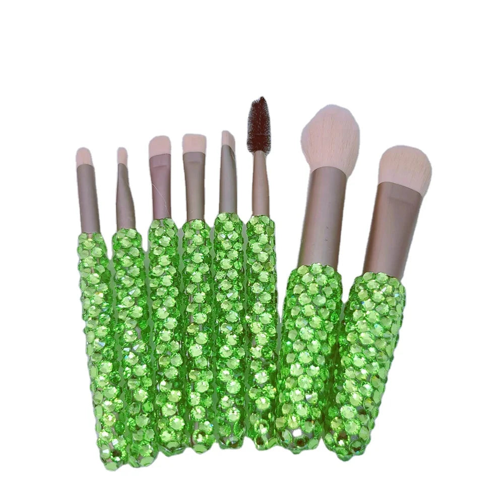 Wholesale Professional Private Label Makeup Brush Set Rhinestone Makeup Brush Set Eye Shadow Mini Travel Makeup Brush Set