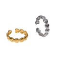 BM Fashion Waterproof Jewelry Stainless Steel Silver Heart Open Rings