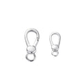 16mm 21mm Fashion Minimalist Sterling Silver Long Key Ring Hook Lobster Clasp Lock Findings for Rope Bracelets Jewelry