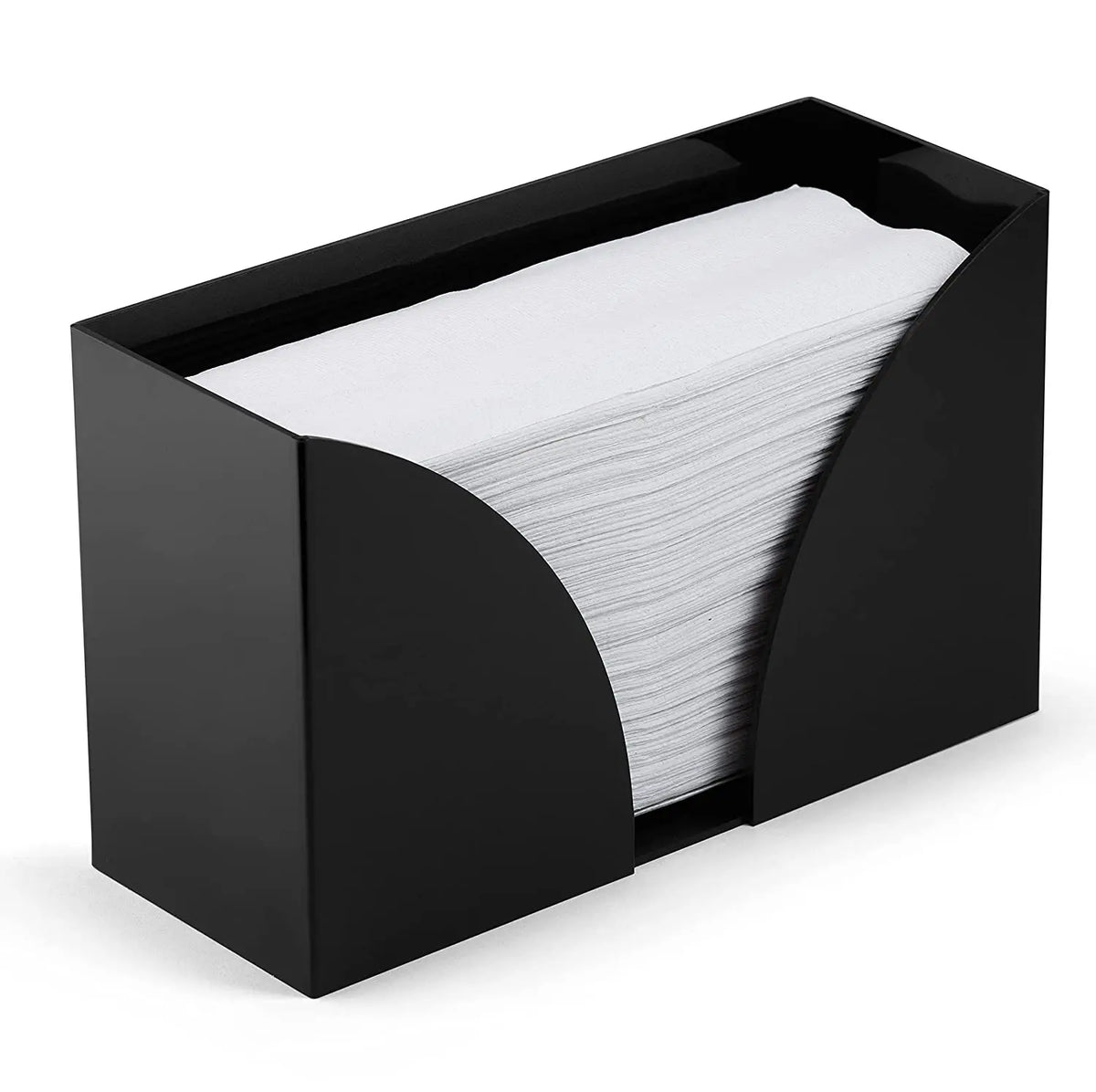 Countertop Paper Towel Holder Dispenser Black Acrylic Storage Holder for Kitchen Bathroom Z Fold Hand Towel Napkins