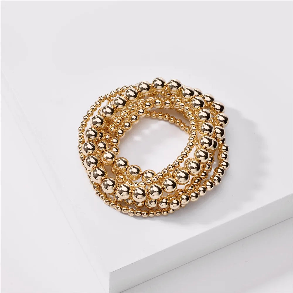 Go2boho Wholesale Gold Plated Design Fashion Jewelry 18K Gold Filled Plated Beaded Bracelets for Women Couple Gifts MegaBDM