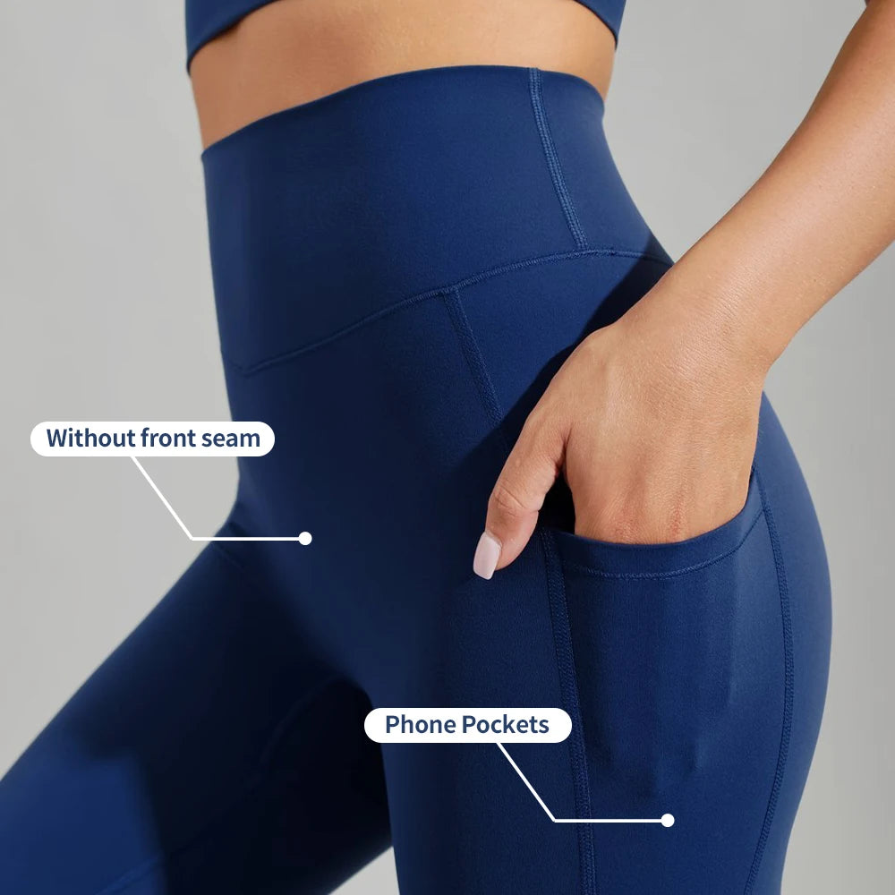 Athletic Running Nylon Spandex Fitness Workout Leggings Push up Tummy Control Pocket Yoga Leggings