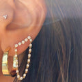 Hot Selling Zircon Handmade Chain Earrings Silver Ear Ring for Women Girls