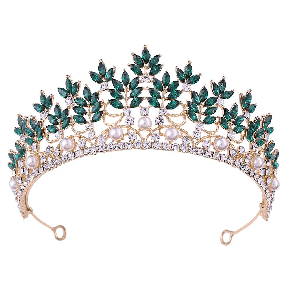 ZGH1222 Hot Selling Princess Pearl Bridal Crown Rhinestones Bridal Tiaras Wedding Hair Jewelry