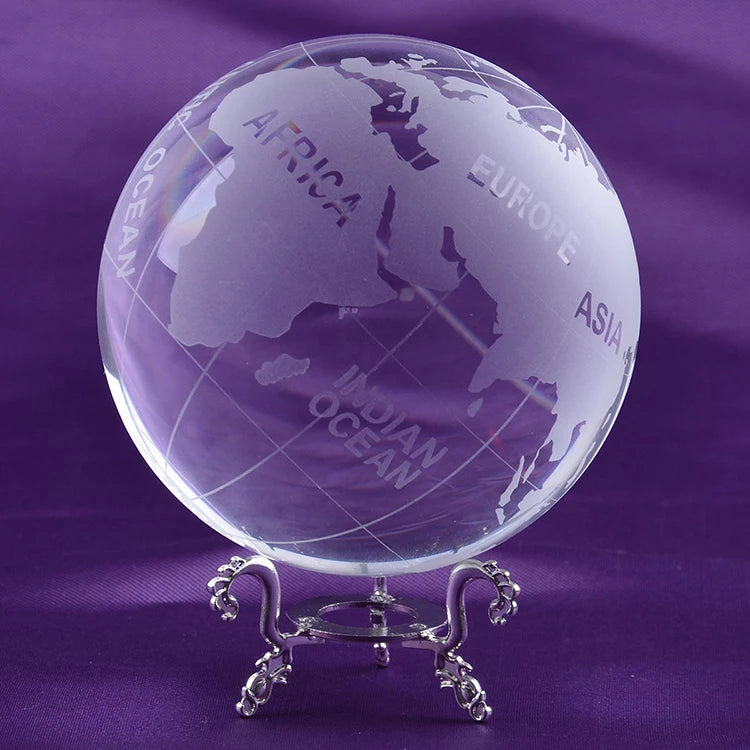 MH-SJ079 clear Glass World Globe Crystal Globe Paperweight