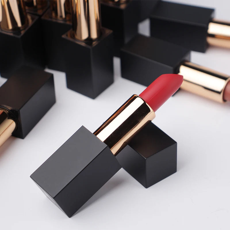 Factory Direct Lipstick Long Lasting Matte Organic Makeup with Waterproof Vegan Features Box Packaging Custom Logo