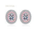 Wholesale Jewelry Rose Gold Plated 925 Sterling Silver Stud Earrings 1CT Diamond Oval Cut Moissanite Earrings for Women