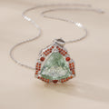 YBO Luxury Women's Fine Jewelry 925 Sterling Silver 925 Triangle Natural Green Crystal Clavicle Geometric Weddings Parties