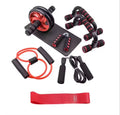 Red Green Blue  Wheel 10-in-1 Exercise Roller Wheel Kit With Knee Pad Resistance Band Push up Bars Handle Grip