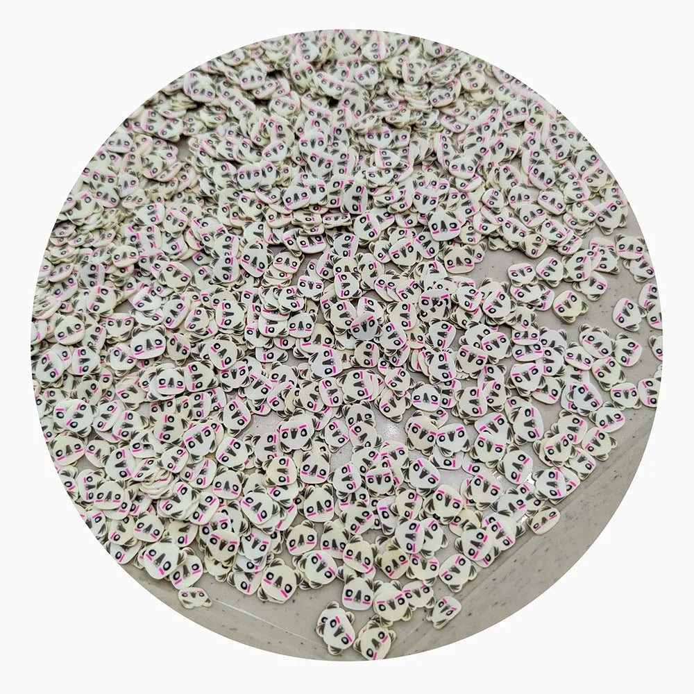 500g/Lot Polymer Clay Panda Slices Cute Cartoon Animal Sprinkles for Toys Nail Arts Decoration DIY Slime Crafts DIY Accessories