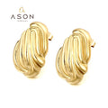 Ason Trendy Earrings 2024 Stylish Unique 18K PVD Plated Metal Stainless Steel Fashion Jewelry Geometric Stud Earrings for Women