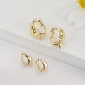 Factory Wholesale 14K Gold Plated Irregular Shape Stud Earring