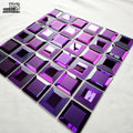 Modern Square Shape Belved Edge Mirror Glass Mosaic Colored Glass for Bathroom Kitchen Back Splash Wall Tiles Parquet Design