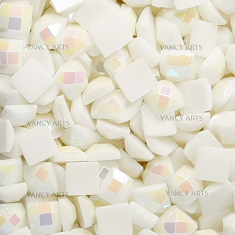 Resin Square Diamond Painting Drills White 5200AB Drills DMC 5D Diamond Painting Rhinestone Material AB Beads No Hole on Bottom