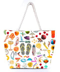 2023 Factory Low Quantity New Designer Custom Printed Shoulder Beach Tote Bags with Rope Handle
