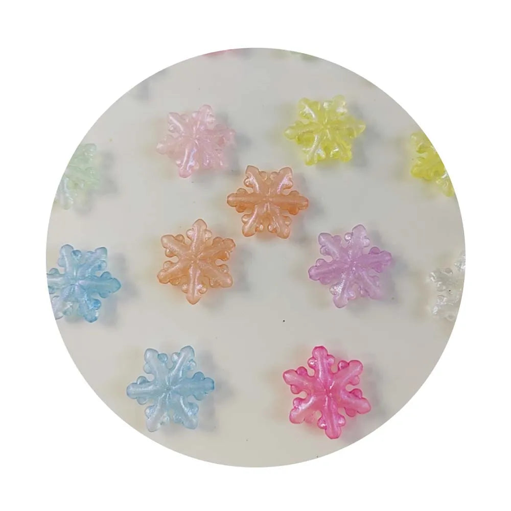 Luminous Christmas Snowflakes Flat Back Cabochon for Crafts Supplies Scrapbooking Accessories Deco Parts