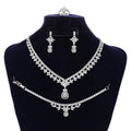 Wholesale Drop Shipping Ready Stock Classic Wedding Accessories Copper Cubic Zirconia Luxury Bridal Jewelry Set for Women BN8073