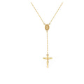 Fine Jewelry 925 Sterling Silver Y-Shaped Lariat Religious Rosary Cross Pendant Necklaces for Women