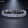 Custom 3A Cubic Zirconia Wheat Shape Adjustable Diamond Luxury 18K Gold Plated White K Women's Tennis Bracelet