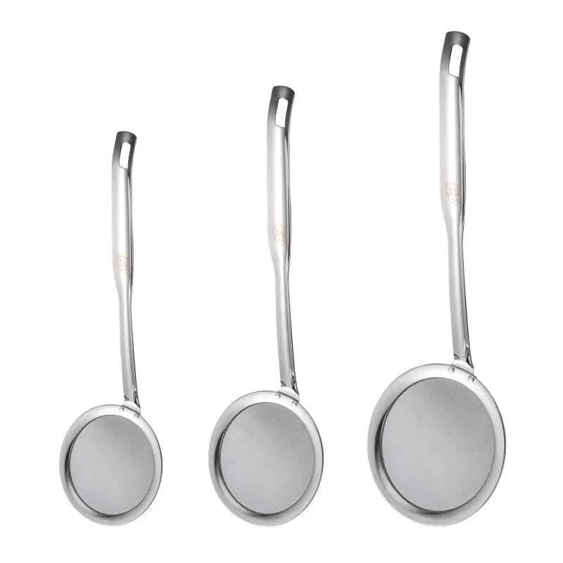 304 Food-Grade Stainless Steel Japanese Hot Pot Skimmer Spoon Fine Mesh Food Strainer Long Handle Eco-Friendly Multifunction