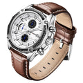 2023 New SANDA Watch 5301 Fashion Men's Quartz Movement Popular Leather Band Luminous Hands Date 3ATM Waterproof Men's Watches