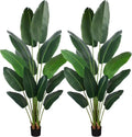 Artificial Birds of Paradise Palm Pot Plant Faux Banana Travelers Palm Trees Fake Traveler Banana Tree for Indoor Outdoor Decor