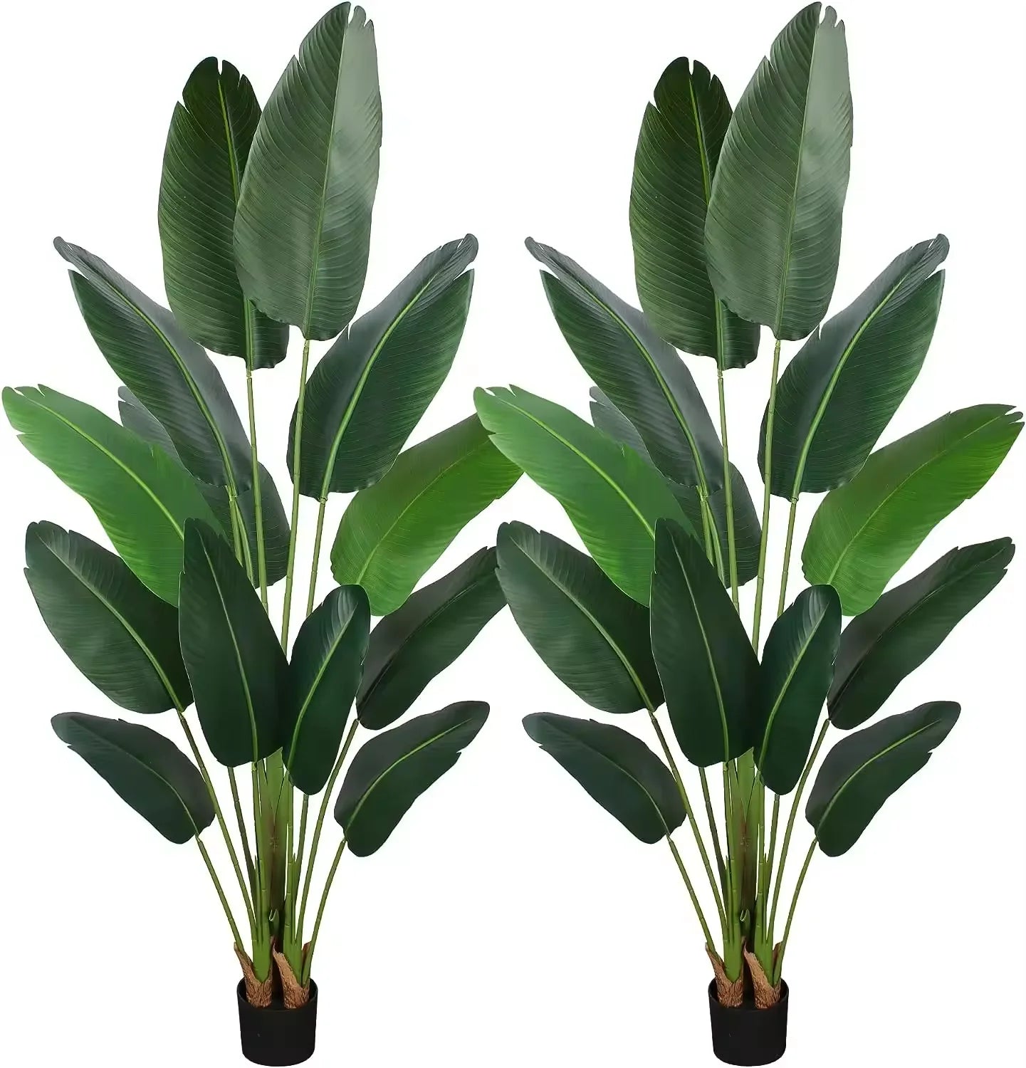 Artificial Birds of Paradise Palm Pot Plant Faux Banana Travelers Palm Trees Fake Traveler Banana Tree for Indoor Outdoor Decor