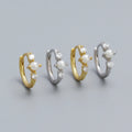Simple Fashion Synthetic Pearl Earrings Bohemian Hoop Earrings Women's Luxury High Jewelry 925 Sterling Silver Gift