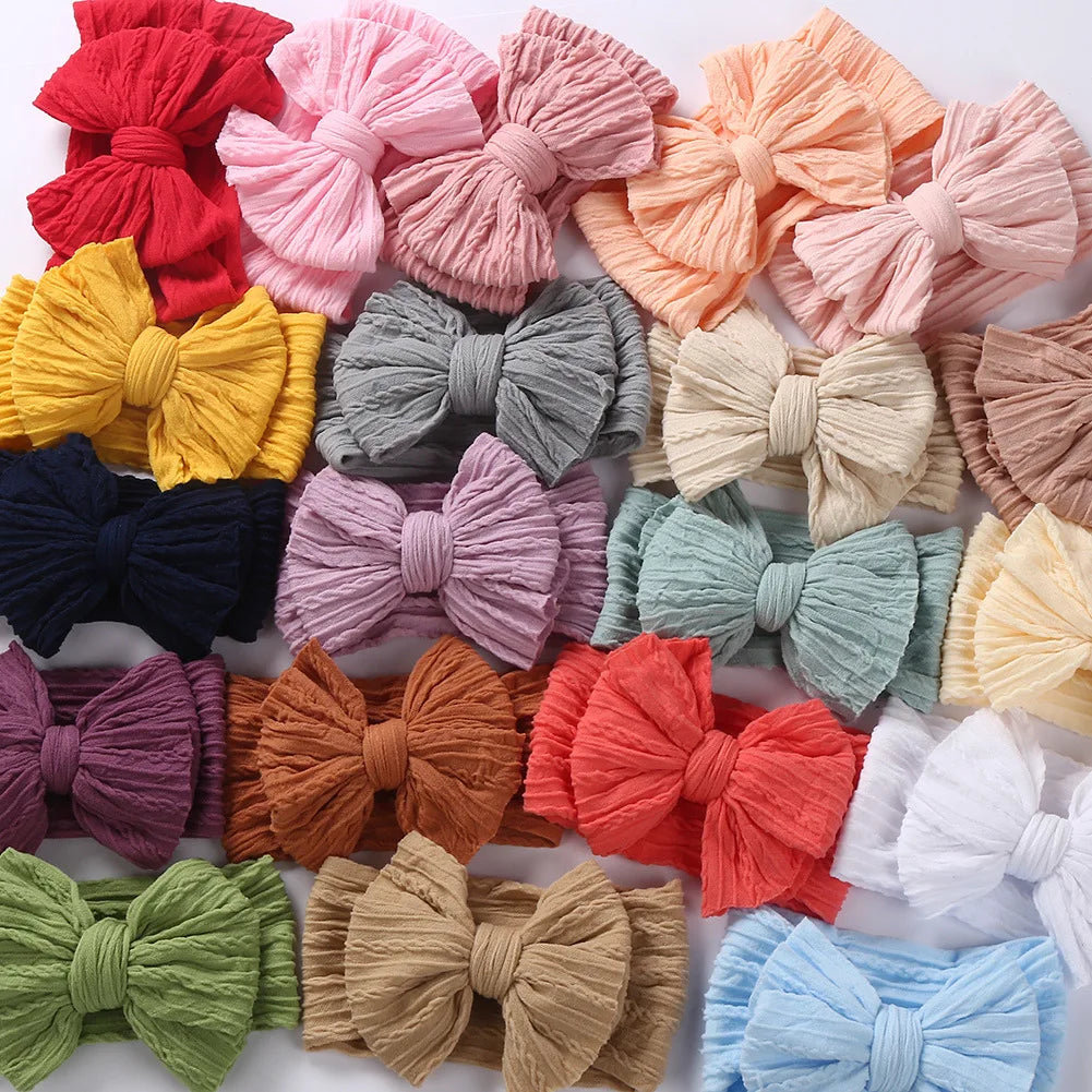 Many Colors Super Large Soft Big Knot Bowknot Nylon Elastic Newborn Toddler Headband Hair Accessories