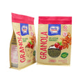 Custom Printing Colorful Reusable Food Grade Flat Bottom Bags With Window Snack Kraft Paper Flat Bottom Pouches